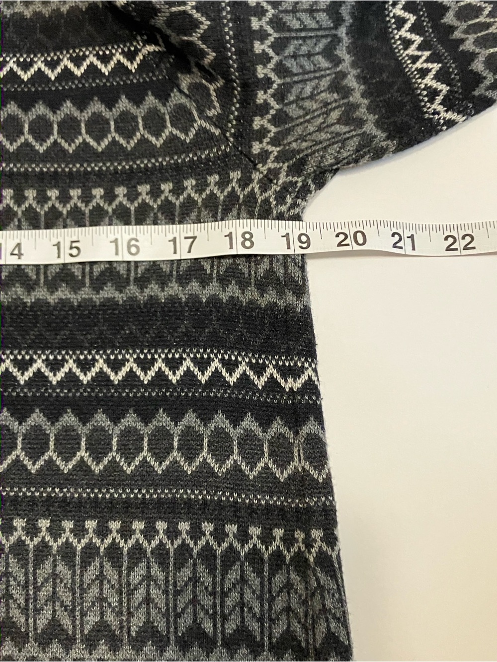 Eddie Bauer Charcoal & Light Gray Zip-Neck Fair Isle Sweater Dress - Picture 8 of 9